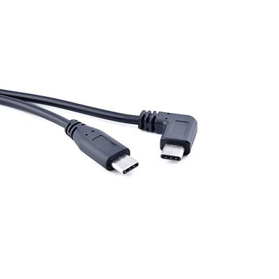 China 3A Quick Charge 27cm Male OTG Angle USB Type C To Type C Male Power Charging USB Cable for sale