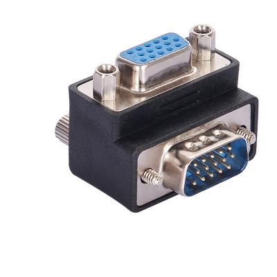 China DVD Player 90 Degree VGA 15 Pin Male to Female Extension Cable Converter Adapter Coupler for sale