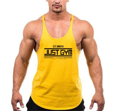 China Fitness Y Back Vest Summer Singlet Sportswear Workout Sleeveless Tank Top Anti-pilling Bodybuilding Stringer Tank Top Cotton Gym Shirt Men for sale