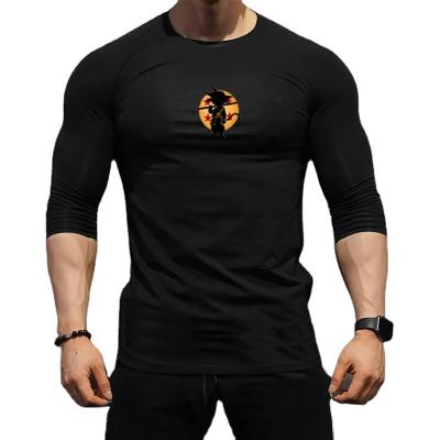 China Logo Breathable Quick Dry Running Compression Training Wear Fitness Gym Long Sleeve T Shirts For Men QUICK DRY Customized T-shirt for sale