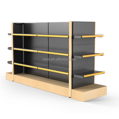 China Double Sided Supermarket Shelves Accessories Double Sided Shelf Supermarket Shopping Display Rack for sale