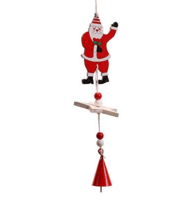 China Wooden Cheap Christmas Tree Decoration Top Quality Hanging Ornaments With Bell for sale