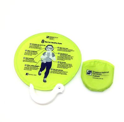 China Outdoor Custom Foldable Fan 190T Polyester Foldable Hand Game Fan With Pocket for sale