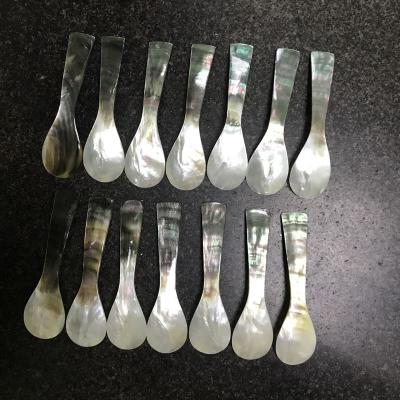 China High Shell Caviar Saland Coffee Spoon Pearlescent Black Polished Viable For Restaurant for sale