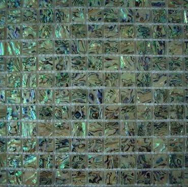 China Parquet Resin Coated Abalone Decor / Paua Shell Mosaic Tile For Wall for sale