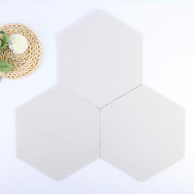 China Modern Wall Sticker 5mm Thick Soft High-end Soft Canvas Texture XPE Hexagon Self-paste Waterproof Wallpaper For Wall Decor for sale