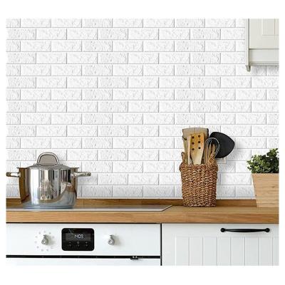 China 2022 Updated Version New Design Self-Paste XPE 3D Grain Brick Modern Waterproof Stable Environmental Wall Sticker For Bedroom for sale