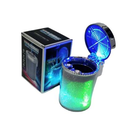 China 2022 China Shisha Hookah Car Ashtray With LED Light Colorful Cup Shaped Car Ashtray Ashtray With Color Box for sale