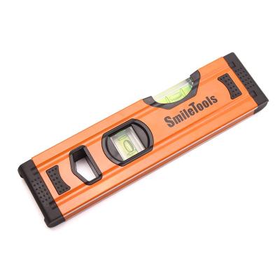 China Aluminum+ABS+TPR Magnetic Mini Spirit Level 2 Bubble Plastic Handheld Tools 8in 20cm for sale