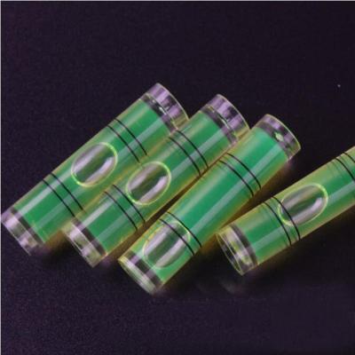 China 20pcs 9.5*34mm High Quality PMMA Cylindrical Acrylic (PMMA) Bubble Spirit Level Housing Level Vials With Green Liquid for sale