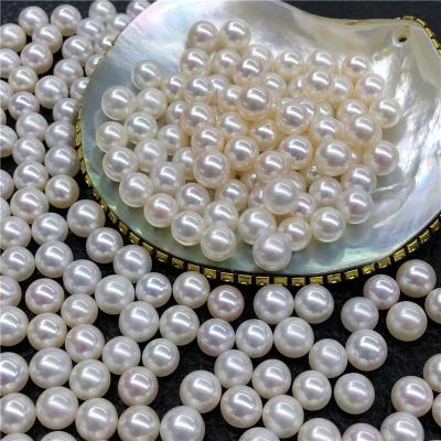 China Pearl 4A Pearl Beads Round Shiny Natural White Loose Luster Freshwater Pearl Bulk Wholesale Price for sale