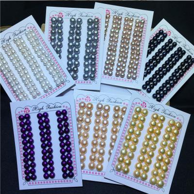 China Jewelry Making Natural Half Hole Loose Cultured Button Beads Various Color Freshwater Pearls For Jewelry Making for sale