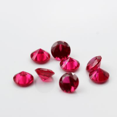 China Fire Wholesale Price Corundum Gemstone Color Set Or Round Cut 3 A 5# Quality Red Stone for sale