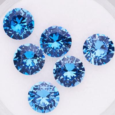 China 8am 106 Wholesale Price Game or Color Fire # CZ Synthesis Blue Spinel Stones High Temperature Resistance Round Loose Shape Zircon Spinel for sale