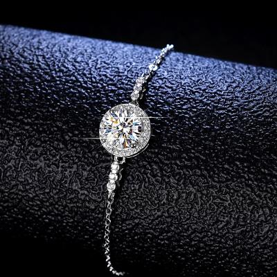 China 7.48inch 925 Sterling Silver 1ct 6.5mm Moissanite Bracelet CLASSIC Jewelry for sale