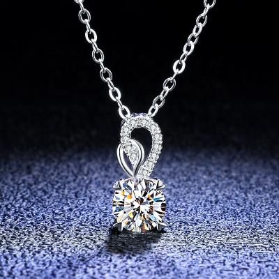 China 1ct CLASSIC Moissanite Diamond Jewelry High Quality S925 Sterling Silver Moissanite Pendant for Women for sale