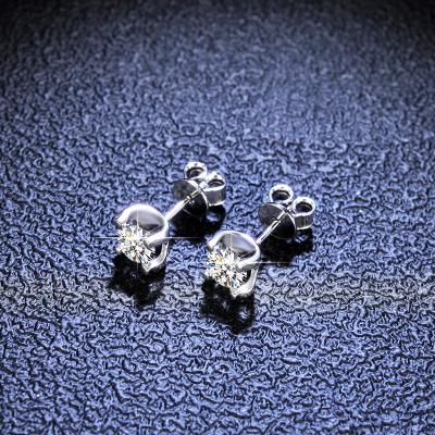 China Luxury Fashion CLASSIC Women Stud Earrings Screw Back 925 Sterling Silver D Color VVS Moissanite White Earring for sale