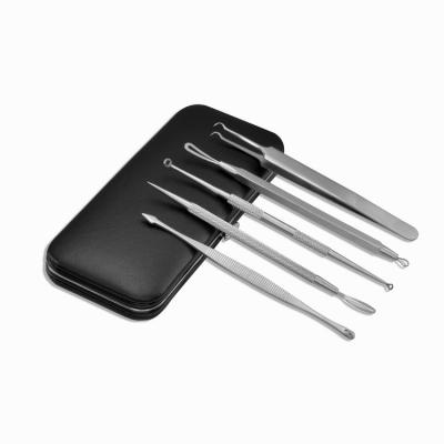 China Skin Care Treatments Blackhead Remover Tools 5 PCS With A Leather Bag for sale