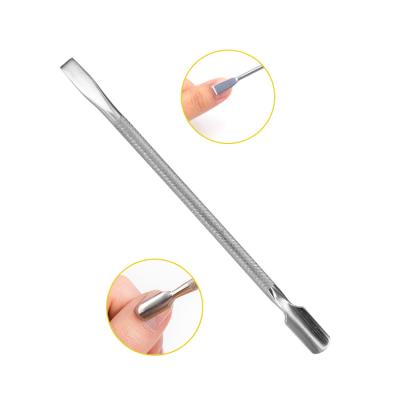 China Convenience Pedicure Foot File Nail Art Cuticle Pusher Remover Stainless Steel Manicure Pedicure Tools for sale