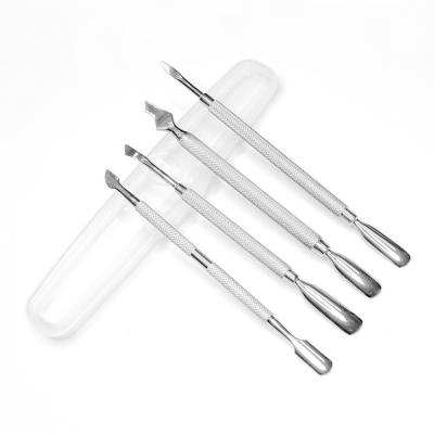 China Convenience Pedicure Foot File Nail Pusher Cuticle Remover Manicure Stainless Steel Pedicure Tool 4 Pcs for sale