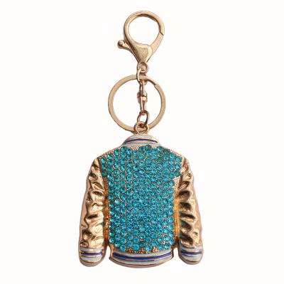 China Crystal+Metal New Arrivals Jewelry Jacket 3D Metal Alloy Football Uniform Women Key Chain Crystal Coat Pendant For Bag for sale