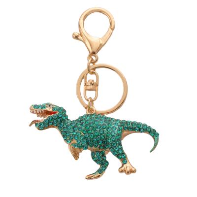 China Diamond Painting Keychains High Quality Monster Metal Animal Rhinestone Key Chains High Quality Key Chains Women Girls Women Gift Crystal+Metal Dinosaur Key Chain For Gift for sale