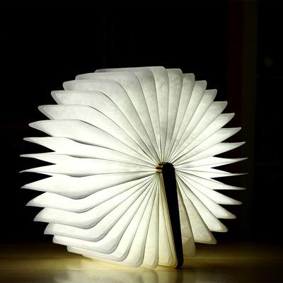 Cina For commercial & Home Use Led Mini Wooden Folding Rechargeable Book Desk Table Light Led Book Shaped Lamp Ready To Ship in vendita