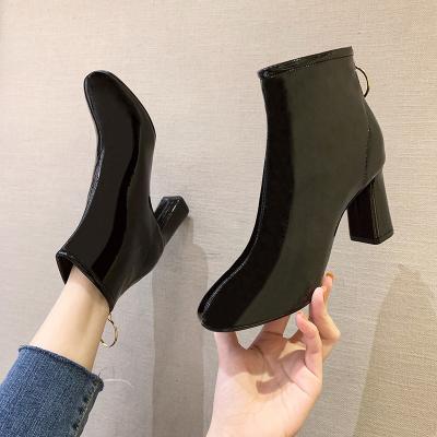 China New fashion cusotom women high heels winter boots mature sexy shoes thick heel round toe anti-skid for sale