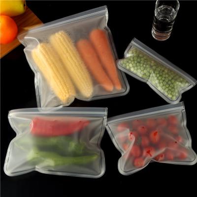 China Heatable Plastic Zipper Bags Vegetable Storage Plastic Bags Reusable PVA Zipper Refrigerator Store Bags for sale