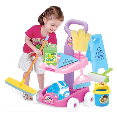 China Kids Pretend Play Toys Children Cart Indoor Cleaner Toys Cleaning Car Home DIY Play Set Toy Emulational Cleaning Set for Kids for sale