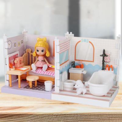 China Safe and Non-toxic DIY Dollhouse Toys Girls Pretend Role Play Beauty Dollhouse Furniture with Rich Accessories for sale