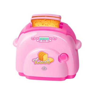 China Kids Pretend Play Toy Bread Maker Toys Battery Operated Kids Toy Pretend Play Include Lovely Light Toaster Toy With Window Box for sale