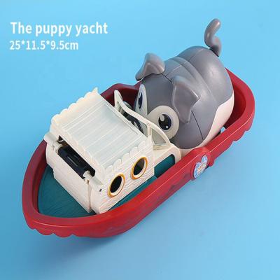 China With rich accessories plastic slide yacht children water jet role play interesting toys and cute mini game pretend with rich accessories for sale