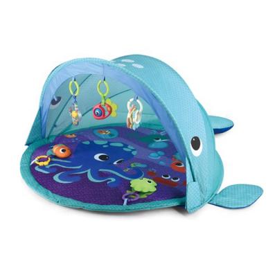 China Baby Blue Whale Cartoon Baby Toy Playmat Early Educational Activity Foldable Gym Mat Funny Playmat With Color Box for sale