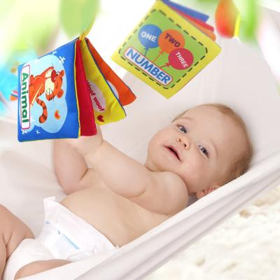 China Soft Baby Cloth Books Early Educational Mixed Style Baby Toys 6 Mixed Cute Book With PVC Bag for sale