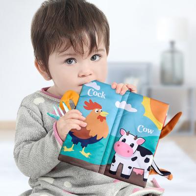 China Baby Book Soft Toys 3D Tail Cloth Toy Early Learning Bendable Cloth Book Early Learning Teether Toys For Kids for sale