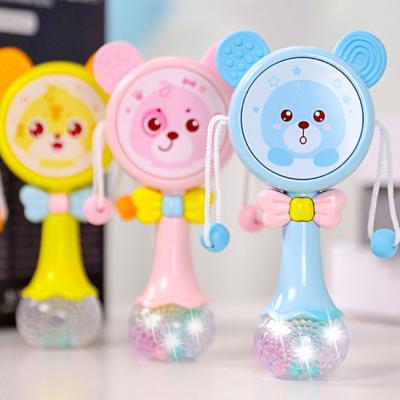 China Cute Baby Rattle Toys Baby Rattles Teether Hand Toy Musical Mobile Newborn Educational Toys Bells Set with Light and Music for sale