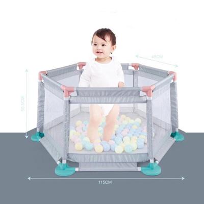 China Collapsible Indoor Play Center Foldable Indoor Activity Center Baby Play Center Yard Playpen Baby Safety Fence Playpen With 10 Ocean Balls for sale