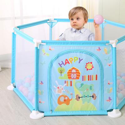 China High Quality Portable No Balls Folding Baby Play Fence 2 Colors Mix Safety Playpen Fence Baby No Balls for sale