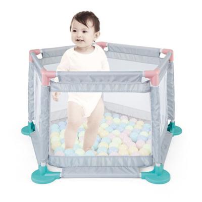 China With Light Gray Balls 10pcs Pool Play Yard Safe Material Foldable Baby Playpen Kids Baby Playpen Plastic Fence With 10pcs Balls for sale