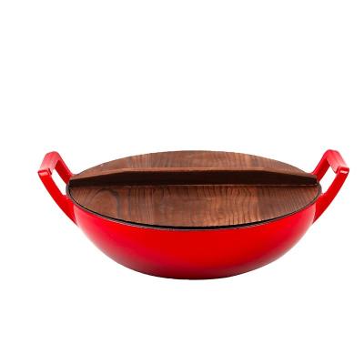 China Flat Bottom Kitchen Accessories Glaze Wok Set for sale