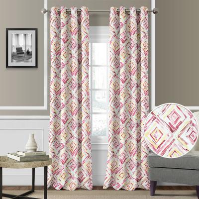 China Shrink Jacquard Flower Plant Blackout Window Curtain Pastoral Style Printed Luxury Modern Curtain for sale