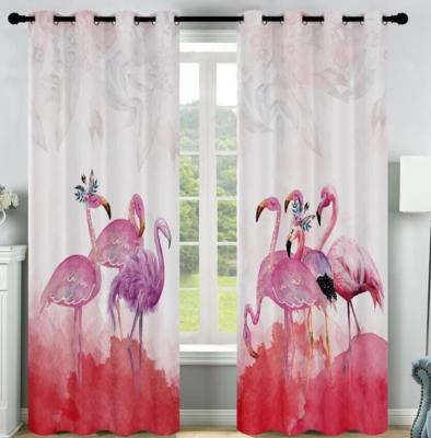 China Blackout Hemp Curtain Bay Window Nordic Finish Bedroom Printed Curtain Fabric for sale