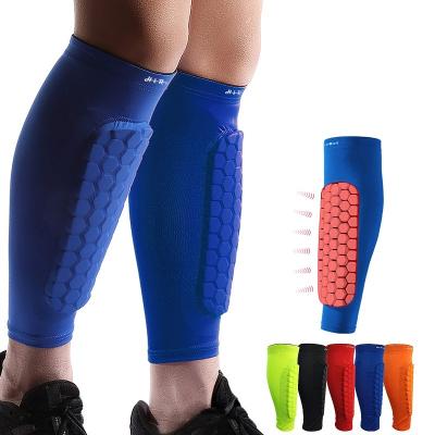 China High Quality Custom Adult Football Non-slip Breathable Shin Pads Honeycomb Cushion Compression Honeycomb Youth Child Anti-Strke To Protect Soccer Player for sale