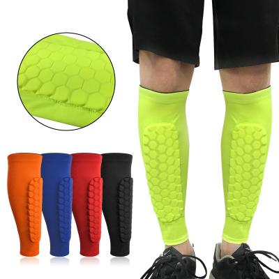 China Wholesale Breathable Comfortable Basketball Outdoor Soccer Calf Guards Professional Sports Anti-jump Compression Dongguan Honeycomb Recycling Anti-collision Leg Guards for sale