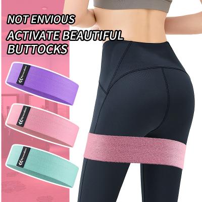 China Wholesale Non-slip High Strength Custom Print Exercise Hip Loop Band Gym Fitness Yoga Cloth Resistance Bands Set of 3 for sale