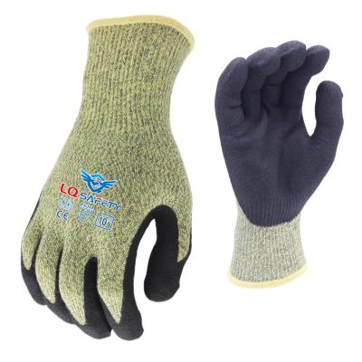 China Nitriles Sandy Waterproof Safety Gloves Cut Sandy Nitrile Coated Gloves Cut resistant black 5 oil industry gloves for sale