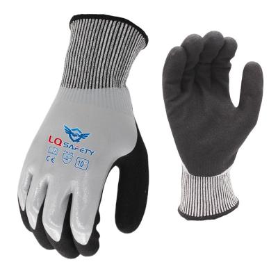 China Sandy 13G Spandex Nitrile Sandy Palm Coated Gloves China factory direct sales safety nylon gloves for sale