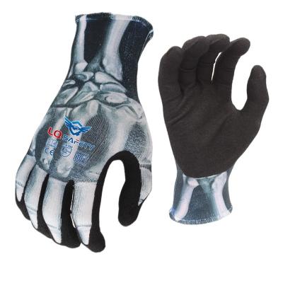 China Cheap Sandy Custom 13G Nylon Spandex Color Safety Black Nitriles Sandy Coated Working Gloves Nitriles for sale