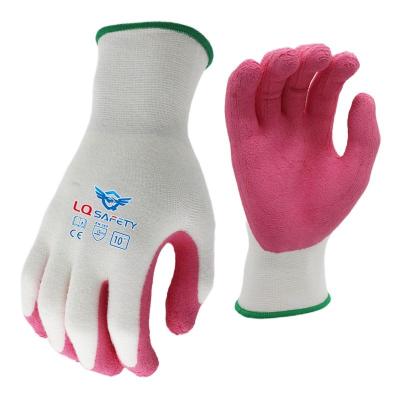 China Custom Latex Foam Latex Coated Construction Gloves 15G Bamboo Fiber Dipped Latex Foam Wear Resistant Non-Slip Gloves for sale